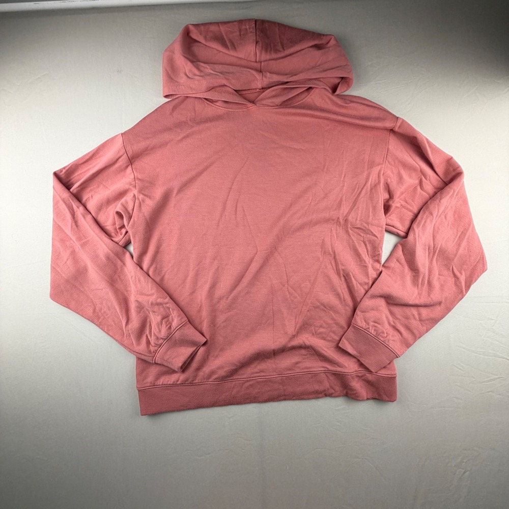 Softies Lounge Set Hoodie Jogger Women Medium Pink Solid Knit 2 Piece Loungewear - Picture 2 of 9